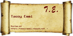 Tassy Emmi névjegykártya
